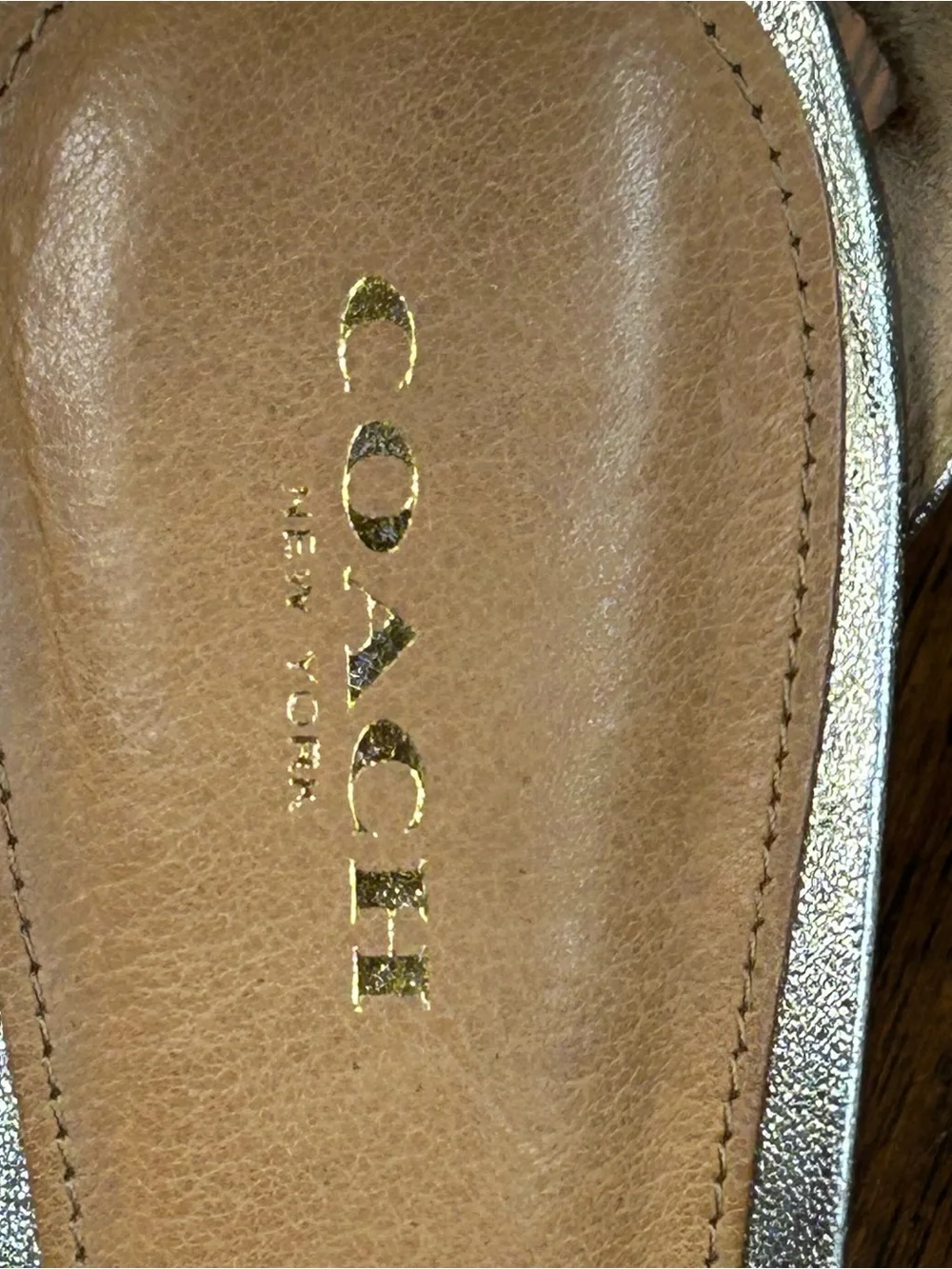 Coach Manya light gold Kitten Heel Sandals